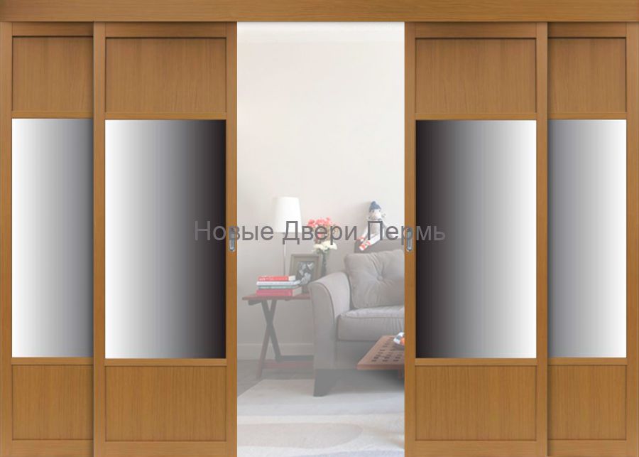 Перегородка межкомнатная раздвижная Орех