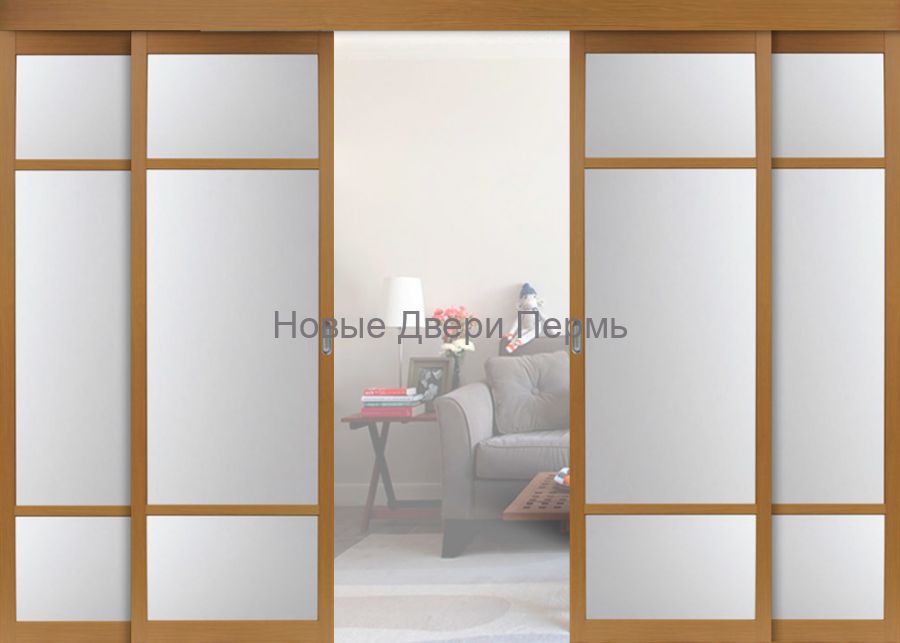 Перегородка межкомнатная раздвижная Орех