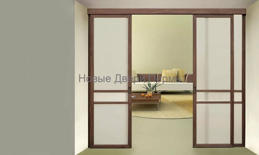 Перегородка межкомнатная раздвижная Орех