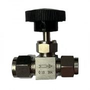 Кран игольчатый AISI с цанговым зажимом, 10 мм