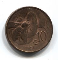 10 чентезимо 1923 года Италия