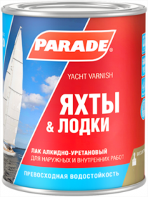 Лак Яхтный Parade L20 Яхты & Лодки 0.75л Матовый, Алкидно-Уретановый / Парад Яхтный