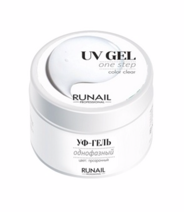 ruNail, Однофазный UV-гель, прозрачный, 15 г