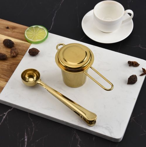 Набор чайных принадлежностей, 2 шт., золотистый