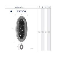 Ручка-скоба Enrico Cassina Mosaico C47100. Длина 350 мм. схема