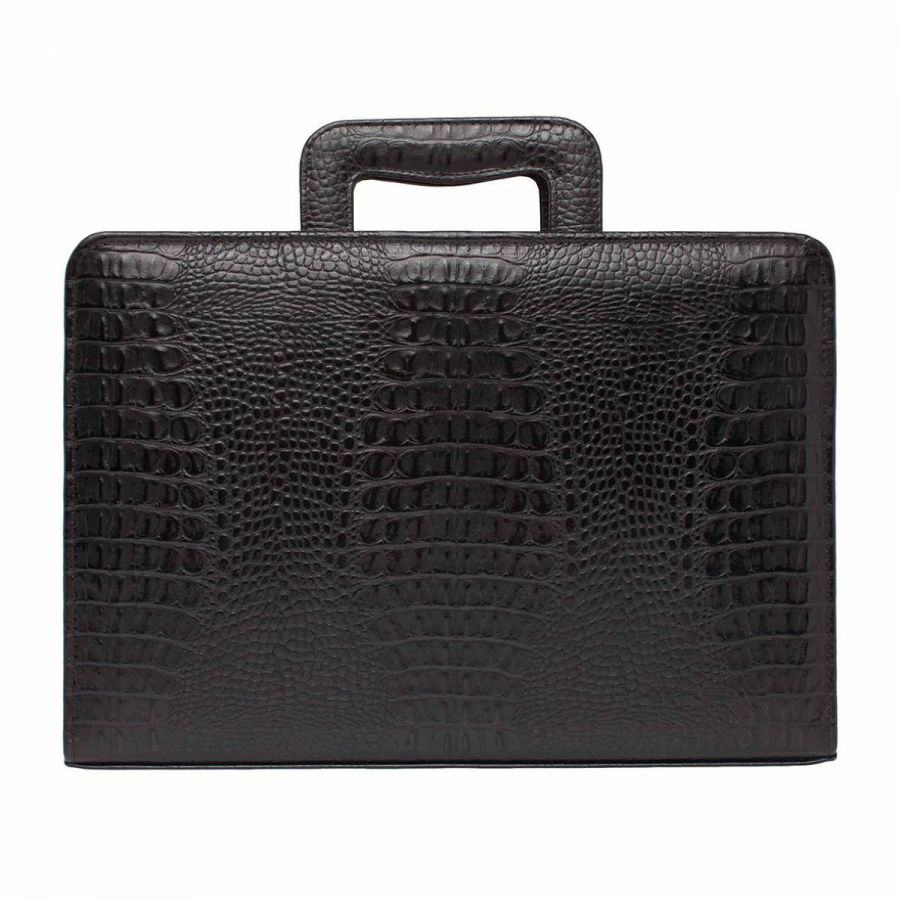 Кожаная папка для документов Lakestone Elton Black Caiman