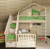 Кровать двухъярусная Домик Fantasy, любые размеры