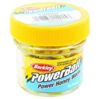 Силиконовая приманка червь Berkley PowerBait 2,5 см желтый (1089418) 55 шт