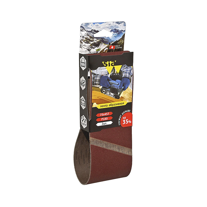 Sia Abrasives siawood 2920 Шлифовальная лента бесконечная, размер 75мм. х 457мм., P180, в упаковке 2шт.