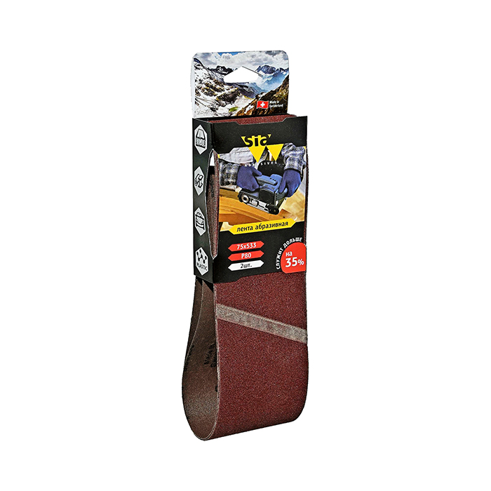 Sia Abrasives siawood 2920 Шлифовальная лента бесконечная, размер 75мм. х 533мм., P80, в упаковке 2шт.