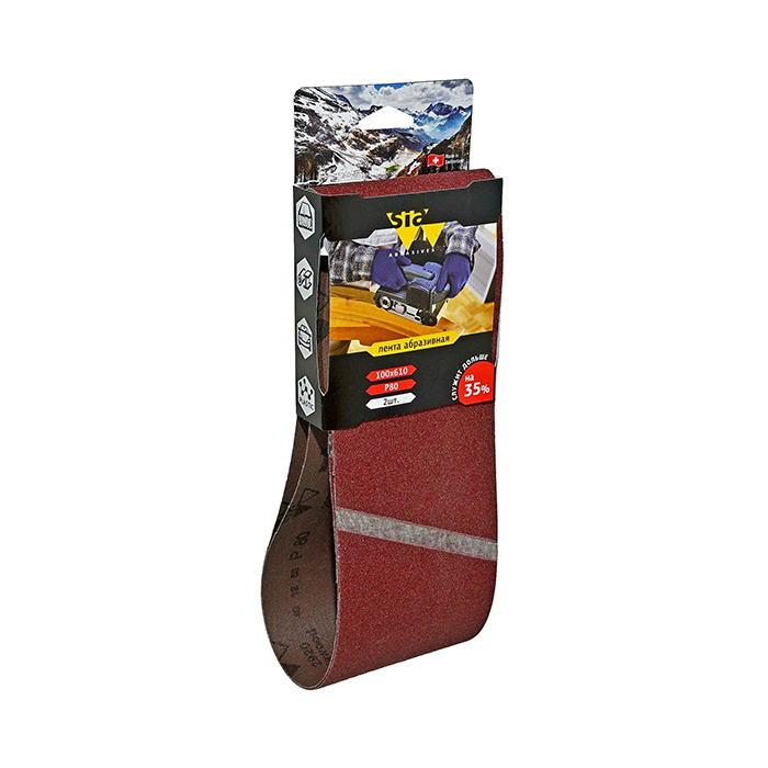 Sia Abrasives siawood 2920 Шлифовальная лента бесконечная, размер 100мм. х 610мм., P80, в упаковке 2шт.