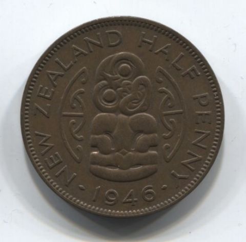 1/2 пенни 1946 года Новая Зеландия