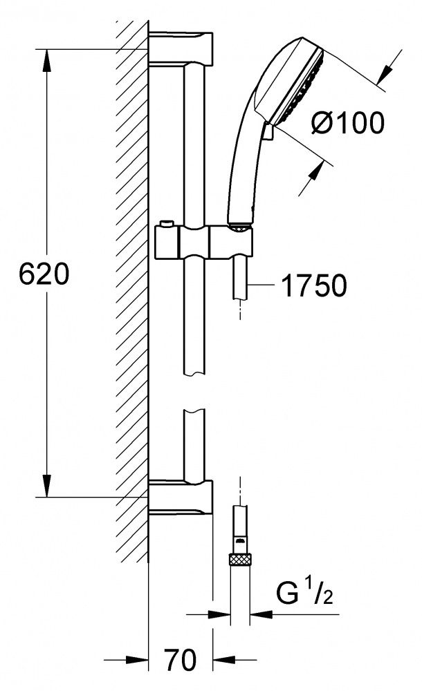 Душевой набор Grohe New Tempesta Cosmopolitan 100 27787002 (27787001) схема 4