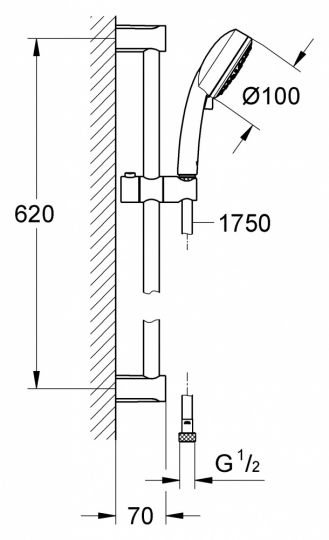 Душевой набор Grohe New Tempesta Cosmopolitan 100 27787002 (27787001) ФОТО