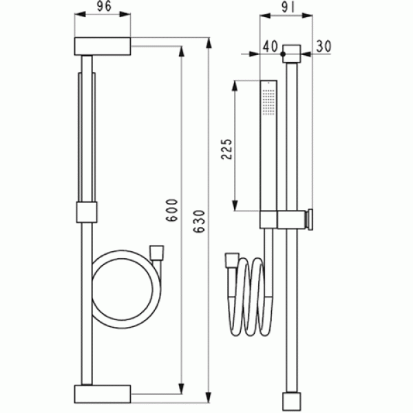 Душевой гарнитур Jado Cubic N8335AA схема 3