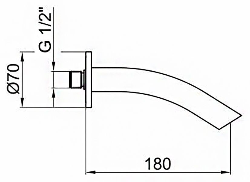 Излив Webert Aria AC0869844 для встраиваемого смесителя схема 2