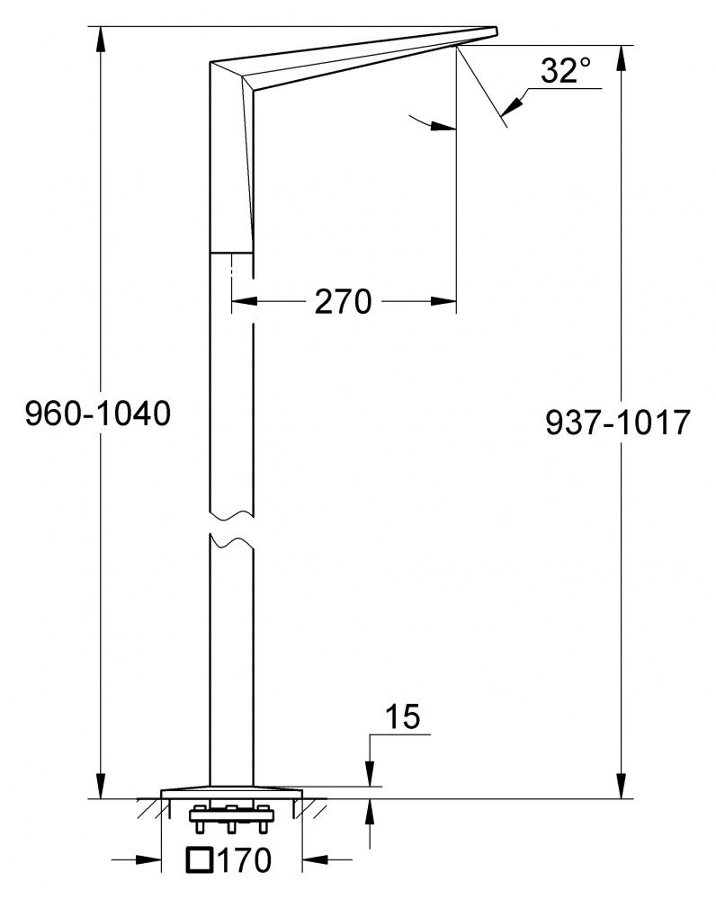 Излив Grohe Allure Brilliant 13301000 для ванны схема 2