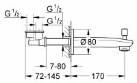 Излив Grohe Eurostyle Cosmopolitan 13277002 для ванны и душа схема 2