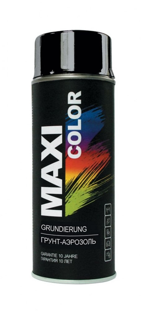 MaxiColor Аэрозольная эмаль RAL Professional, название цвета "Черный", матовая,  RAL9005, объем 400 мл.