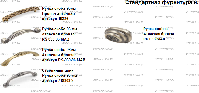 Ручки для мебели базовые Авелина (Эпатаж, Патиния, Ферсия)