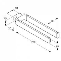 Держатель для полотенец Kludi E2 4999005 30 см двойной схема 2