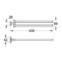 Полотенцедержатель Grohe Essentials Cube 40624001 схема 2