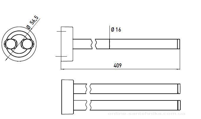 Полотенцедержатель Emco Polo 0750 001 41 двойной схема 3