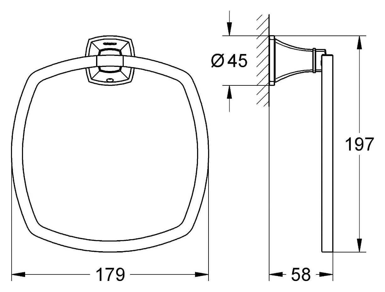 Полотенцедержатель Grohe Grandera 40630IG0 схема 1