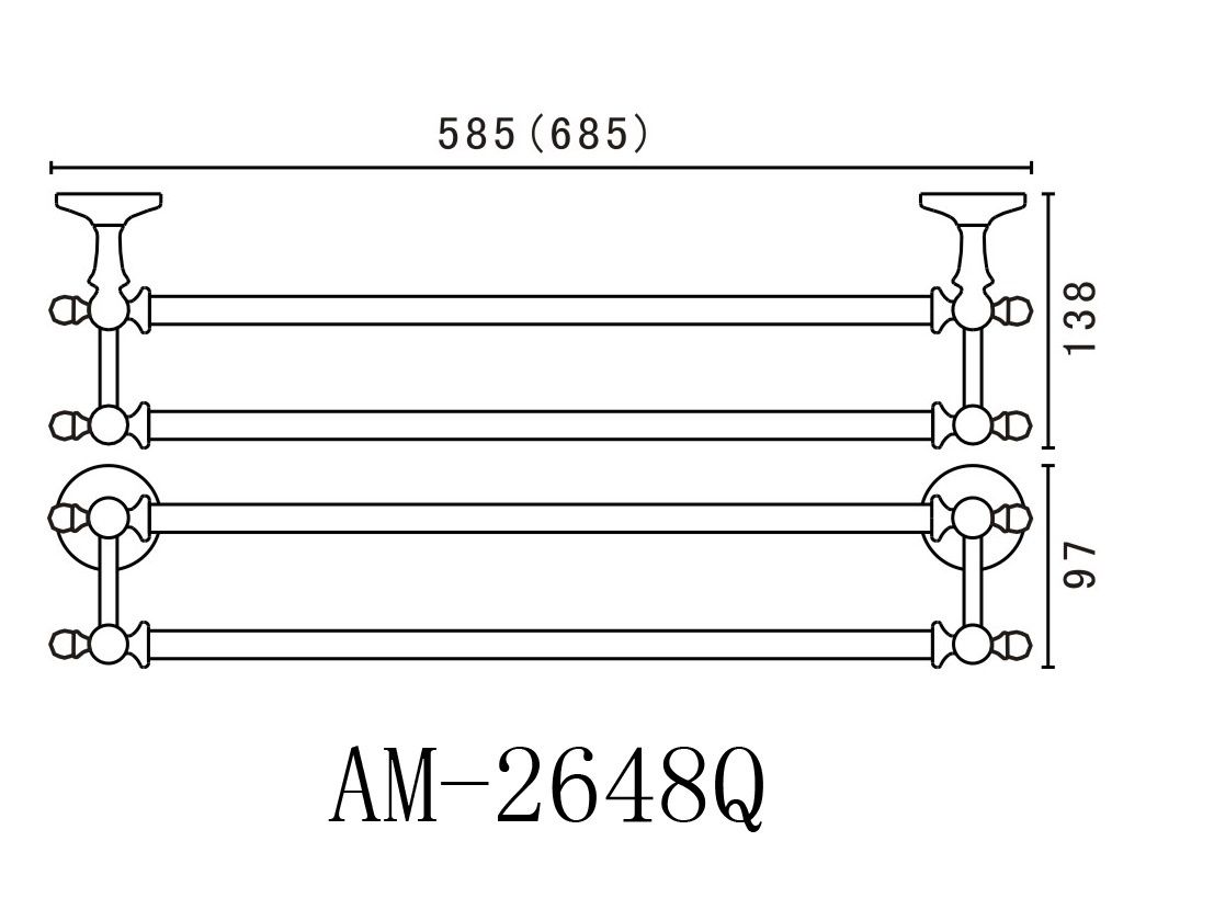 Двойной полотенцедержатель Art&Max Antic AM-2648Q схема 2