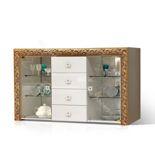 Тумба телевизионная 1,6 м с тремя ящиками и двумя дверями Тиффани Премиум