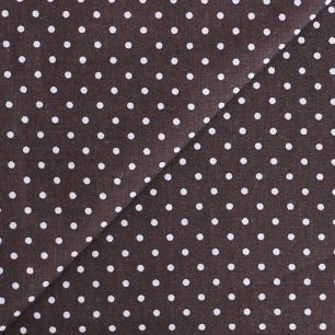 Ткань Хлопок Горошек на темно-коричневом 50x40