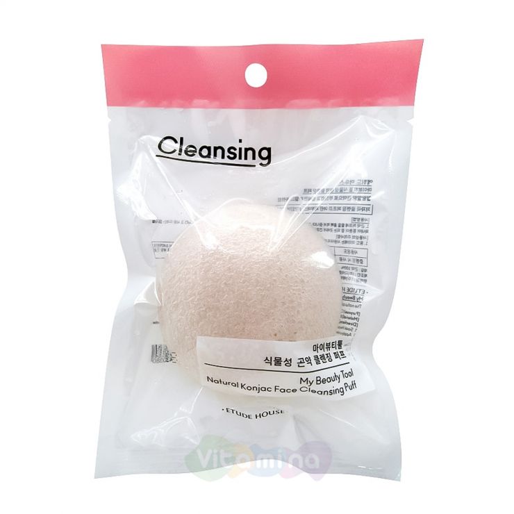 Etude House Очищающий спонж конняку My Beauty Tool Natural Konjac Face Cleansing Puff