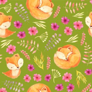 Хлопок Перкаль Рыжие лисички 25х75 limit