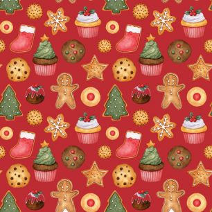 Хлопок Перкаль Имбирные пряники 50х37 limit