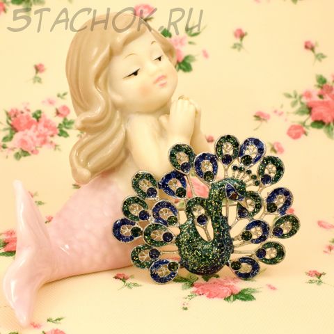 Брошь "Павлин-красавчик" (США)