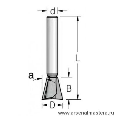 Фреза ласточкин хвост 12.7 x 12.5 x 49 x 8 Угол 14 WPW  Z131405