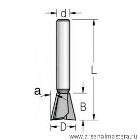 Фреза ласточкин хвост 12.7 x 12.5 x 49 x 8 Угол 14 WPW  Z131405