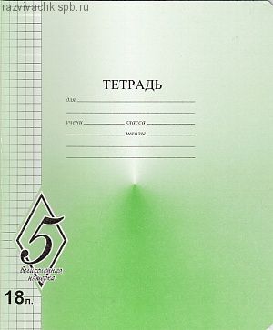 Тетрадь 18 листов, клетка.
