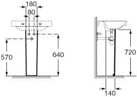 Пьедестал для раковины roca debba 33799000y схема 3