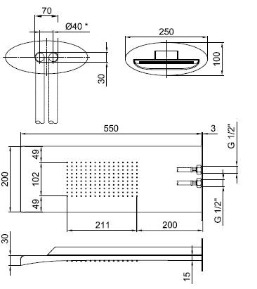 Верхний душ Webert Comfort AC0741845 схема 4