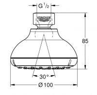 Верхний душ Grohe New Tempesta 100 I 26050001 (26050000) схема 1