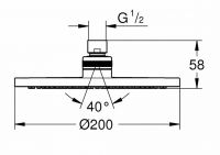 Верхний душ Grohe New Tempesta Cosmopolitan 200 27541001 (27541000) схема 2