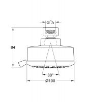 Верхний душ Grohe New Tempesta Cosmopolitan 100 IV 27591001 (27591000) схема 1