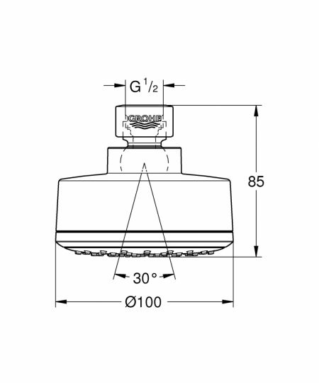 Фото Верхний душ Grohe New Tempesta Cosmopolitan 100 I 26366001 (26366000)