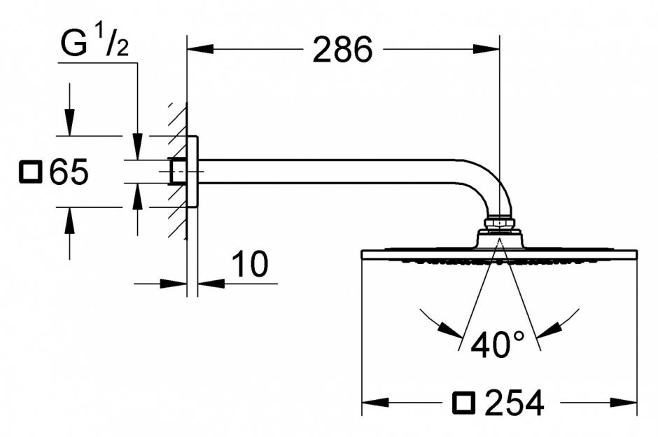 Верхний душ Grohe Rainshower® F-Series 26060000 ФОТО