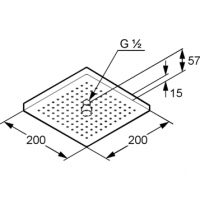 Верхний душ Kludi A-Qa квадратный 20х20 схема 3