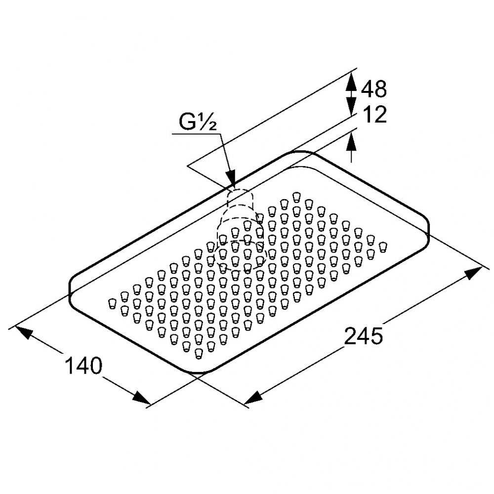 Лейка верхнего душа Kludi A-Qa 4940205-00 14 x 24.5 см схема 2