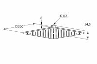 Верхний душ Kludi A-Qa 6453005-00 30 x 30 см квадратный схема 2