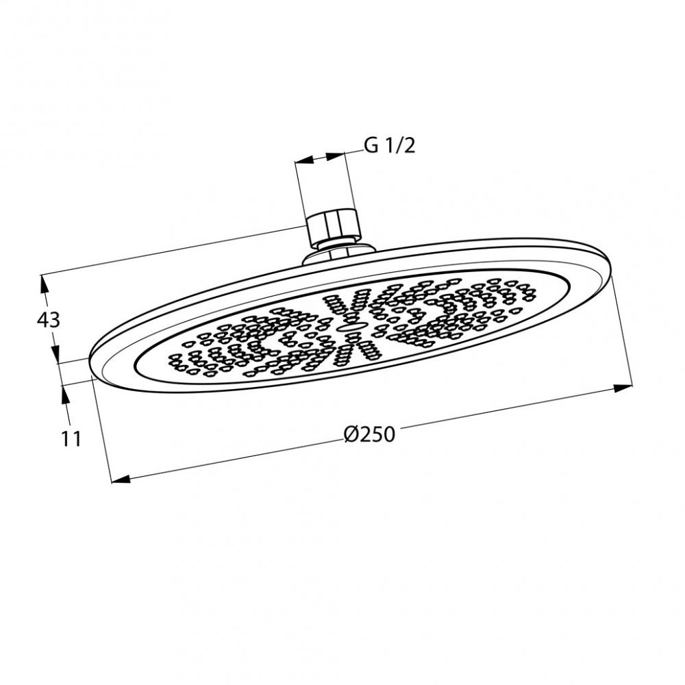 Верхний душ Kludi Freshline 6751105-00 25 x 25 см круглый схема 2