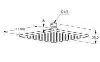 Верхний душ Kludi A-Qa 6442005-00 20 x 20 см квадратный схема 2
